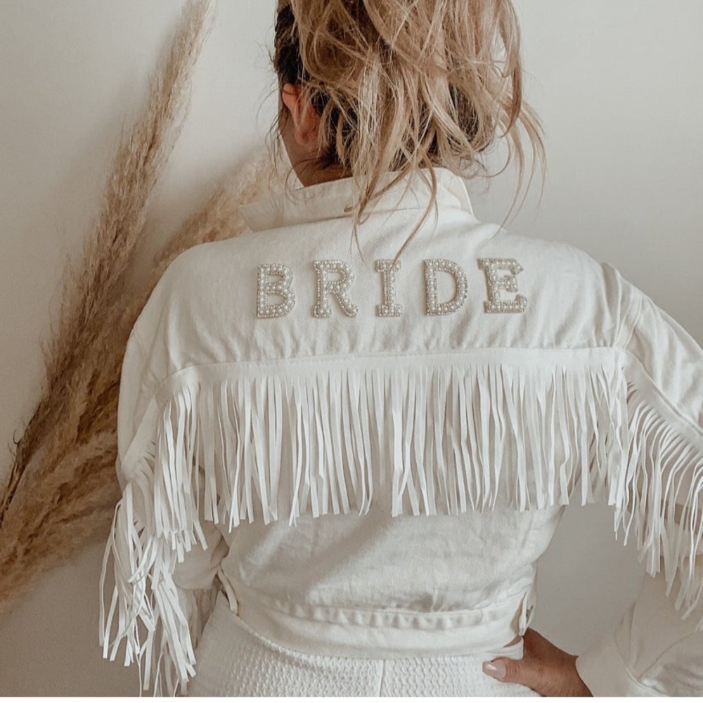 Bride Jean Jacket with Tassels